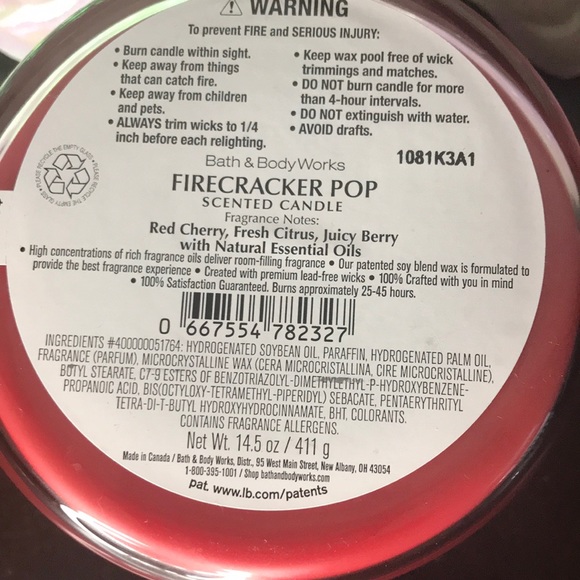 BBW 3 wick candle Firecracker Pop - Picture 4 of 4